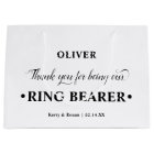 Personalized Ring Bearer Black and White Thank You