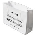 Personalized Ring Bearer Black and White Thank You