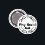 Personalized Ring Bearer with Name & Wedding Date Magnet<br><div class="desc">Make your wedding day even more memorable with this unique and customizable keepsake! Our Personalized Ring Bearer Magnet is the perfect way to honour the special little one at your wedding party. Featuring a custom design with the Ring Bearer's name and your wedding date, this magnet is a heartfelt gift...</div>