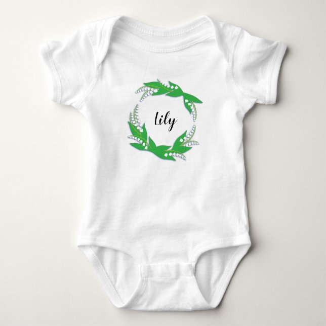 Personalized Ring of Lily of the Valley Bodysuit (Front)