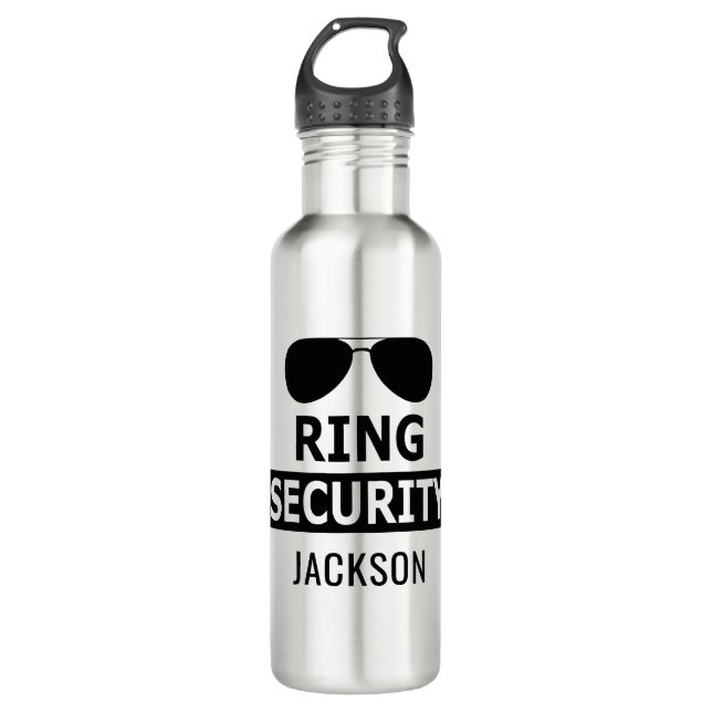 Personalized Ring Security Ring Bearer 710 Ml Water Bottle (Front)