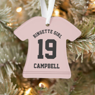 Personalized Ringette Girl Jersey Custom Name Ornament