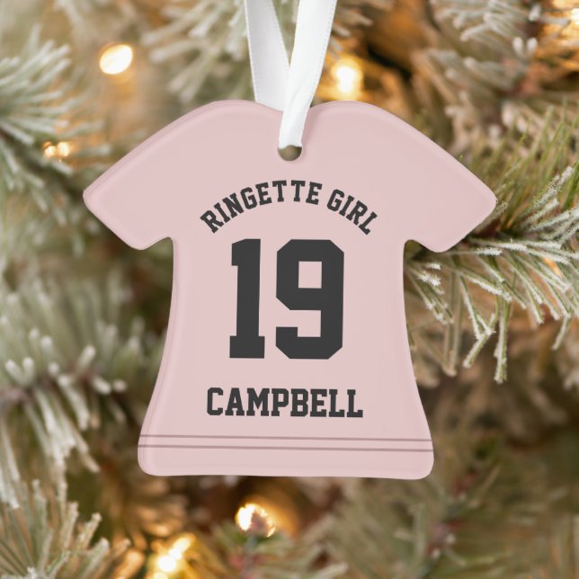 Personalized Ringette Girl Jersey Custom Name Ornament (Tree)
