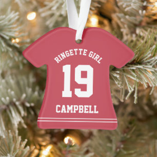 Personalized Ringette Girl Player Custom Name Ornament