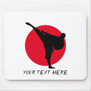 Personalized rising sun martial arts karate kick mouse pad
