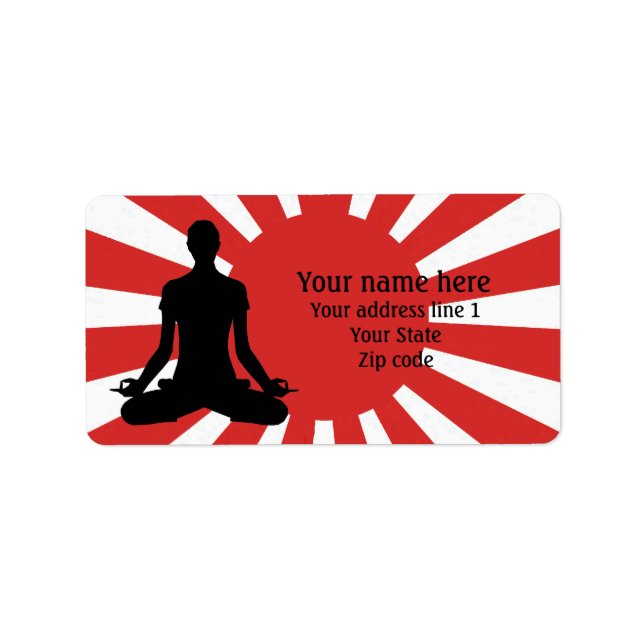 Personalized Rising Sun Yoga 4 meditation Label (Front)