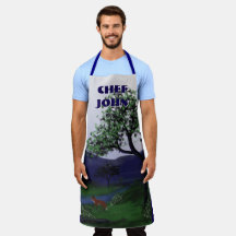 Personalized River Fox Design, Large Apron