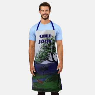 Personalized River Fox Design, Large Apron