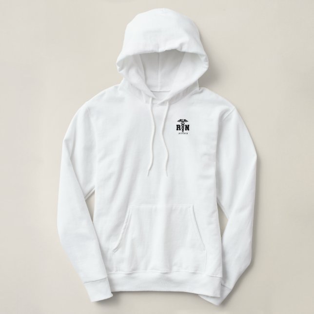 Personalized RN Fleece Hoodie (Design Front)