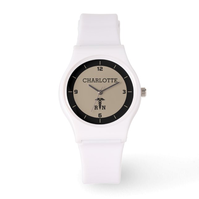 Personalized RN Medical Symbol Nurse Gift Watch (Front)