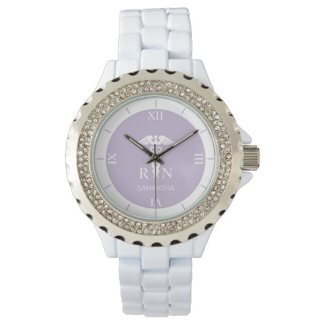 Personalized RN Medical Symbol Nurse Roman Dial Watch (Front)