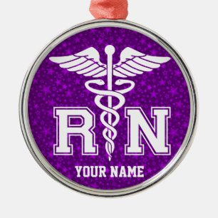 Personalized RN Metal Ornament