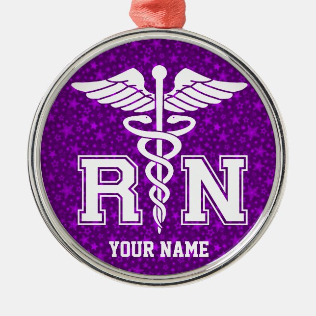 Personalized RN Metal Ornament (Front)