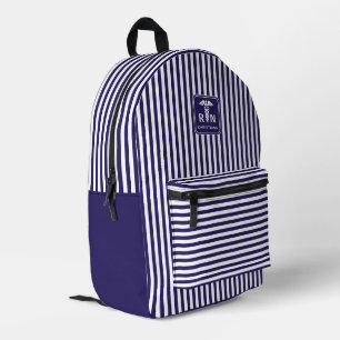 Personalized RN Modern and Elegant Stripes Pattern Printed Backpack