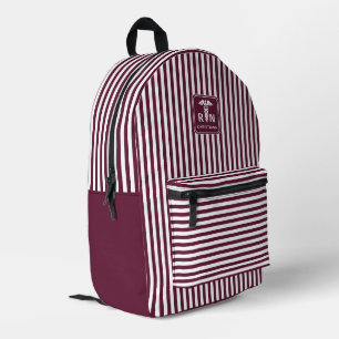 Personalized RN Modern and Elegant Stripes Pattern Printed Backpack