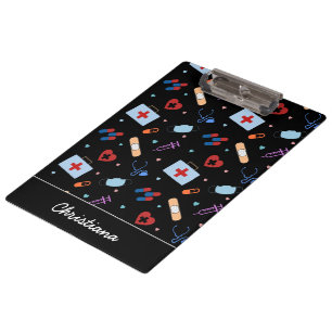 Personalized RN Nurse   Doctor Medical Pattern Clipboard