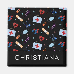 Personalized RN Nurse Doctor Medical Pattern Magnet