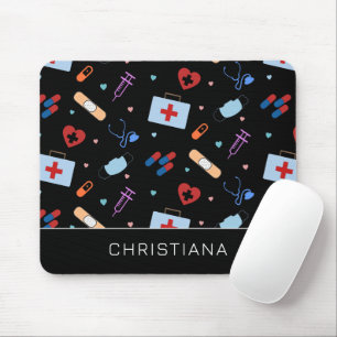 Personalized RN Nurse   Doctor Medical Pattern Mouse Pad