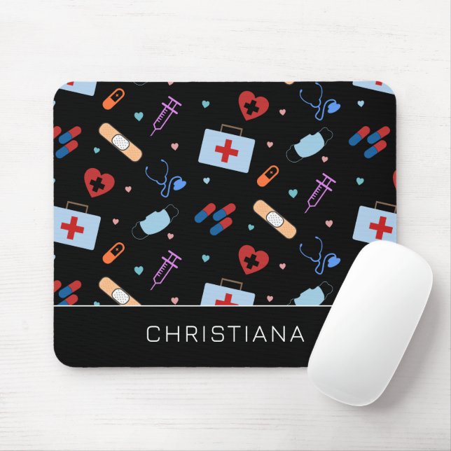 Personalized RN Nurse | Doctor Medical Pattern Mouse Pad (With Mouse)