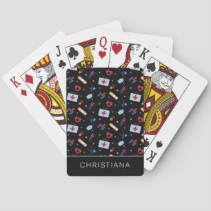 Personalized RN Nurse   Doctor Medical Pattern Playing Cards