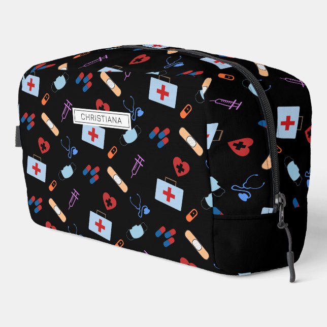 Personalized RN Nursing Med School Student Pattern Dopp Kit (Right Corner)