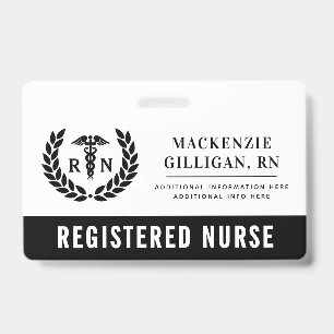 Personalized RN Nursing School Graduation Elegant Badge