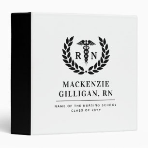 Personalized RN Nursing School Graduation Elegant Binder