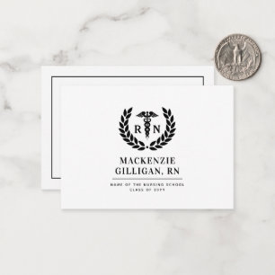 Personalized RN Nursing School Graduation Elegant Card