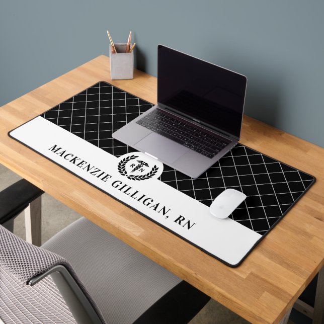 Personalized RN Nursing School Graduation Elegant Desk Mat (Office 2)