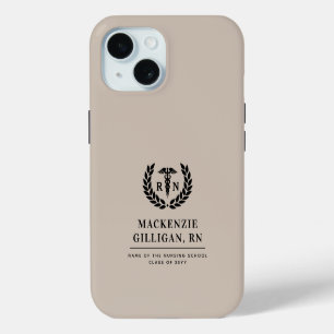Personalized RN Nursing School Graduation Elegant iPhone 15 Case