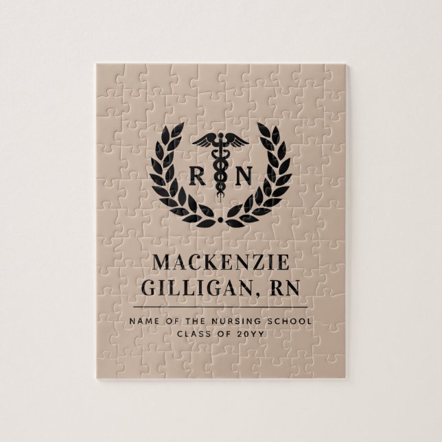Personalized RN Nursing School Graduation Elegant Jigsaw Puzzle (Vertical)
