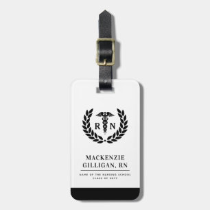 Personalized RN Nursing School Graduation Elegant Luggage Tag