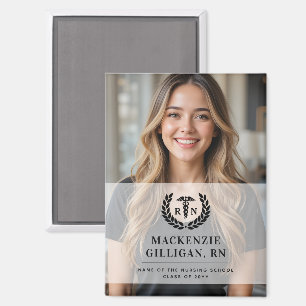 Personalized RN Nursing School Graduation Elegant Magnet