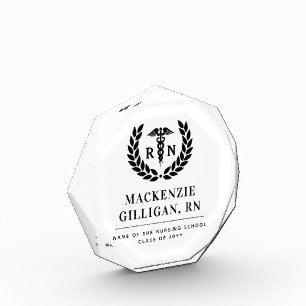 Personalized RN Nursing School Graduation Elegant Photo Block