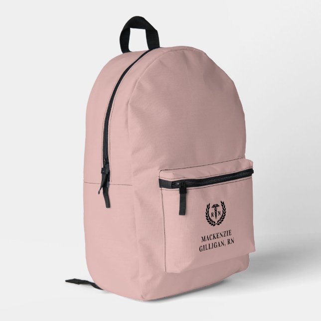 Personalized RN Nursing School Graduation Elegant Printed Backpack (Back Corner Left)