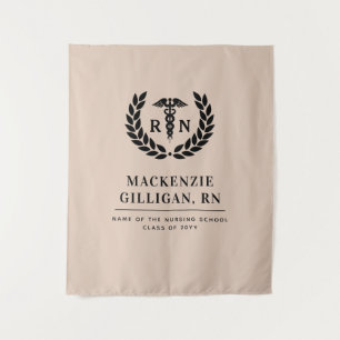 Personalized RN Nursing School Graduation Elegant Tapestry