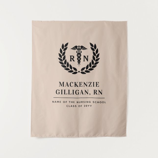 Personalized RN Nursing School Graduation Elegant Tapestry (Front)
