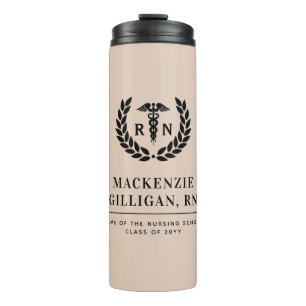 Personalized RN Nursing School Graduation Elegant Thermal Tumbler