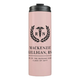 Personalized RN Nursing School Graduation Elegant Thermal Tumbler