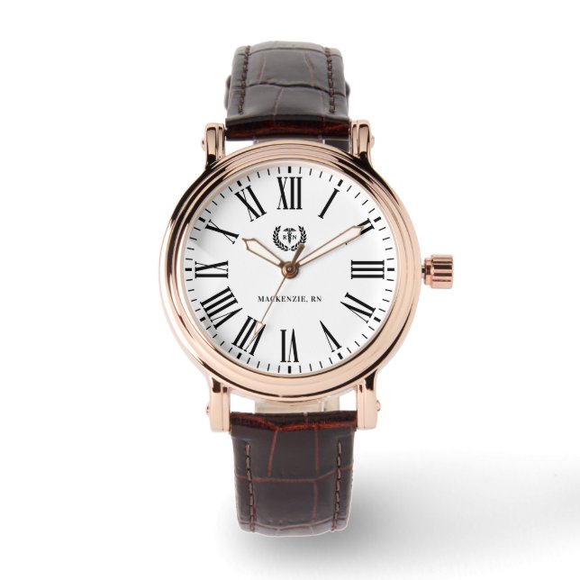 Personalized RN Nursing School Graduation Elegant Watch (Front)