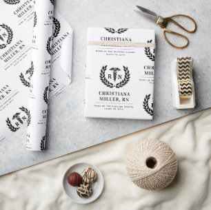 Personalized RN Nursing School Graduation Elegant Wrapping Paper