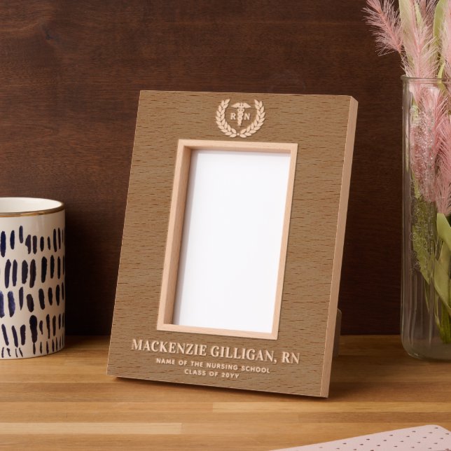 Personalized RN Nursing School Graduation Gift Etched Frames (Left)