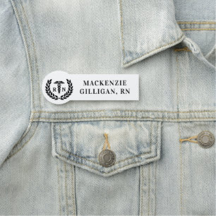 Personalized RN Registered Nurse Elegant Simple Name Tag