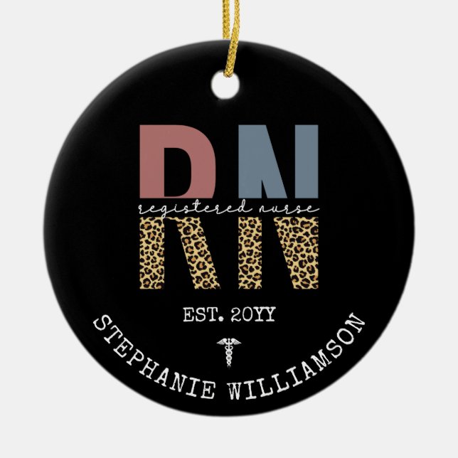 Personalized RN Registered Nurse Graduation Ceramic Ornament (Front)