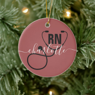 Personalized RN Registered Nurse Graduation Ceramic Ornament