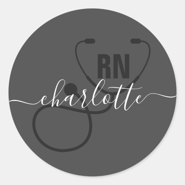 Personalized RN Registered Nurse Graduation Classic Round Sticker (Front)