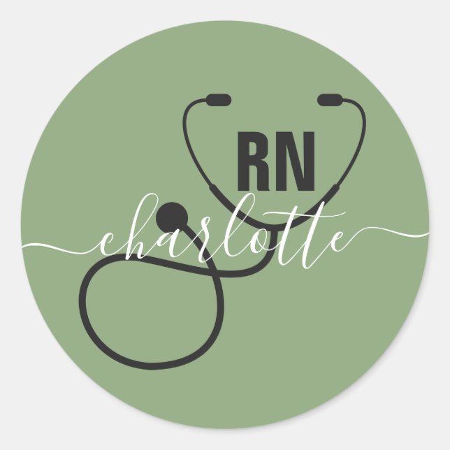 Personalized RN Registered Nurse Graduation Classic Round Sticker (Front)