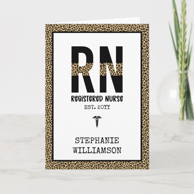 Personalized RN Registered Nurse Graduation Gifts Card (Front)