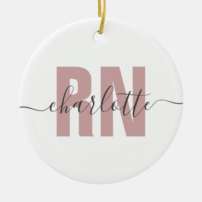 Personalized RN Registered Nurse Graduation Gifts Ceramic Ornament (Front)