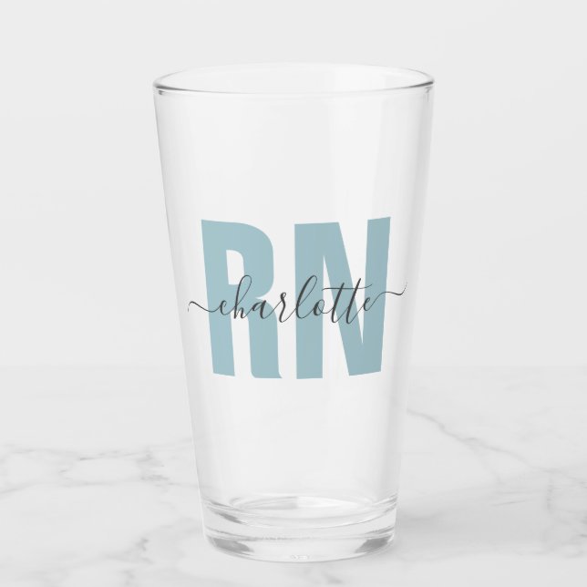 Personalized RN Registered Nurse Graduation Gifts Glass (Front)